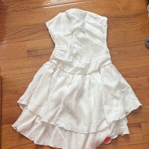Cider White Strapless Dress